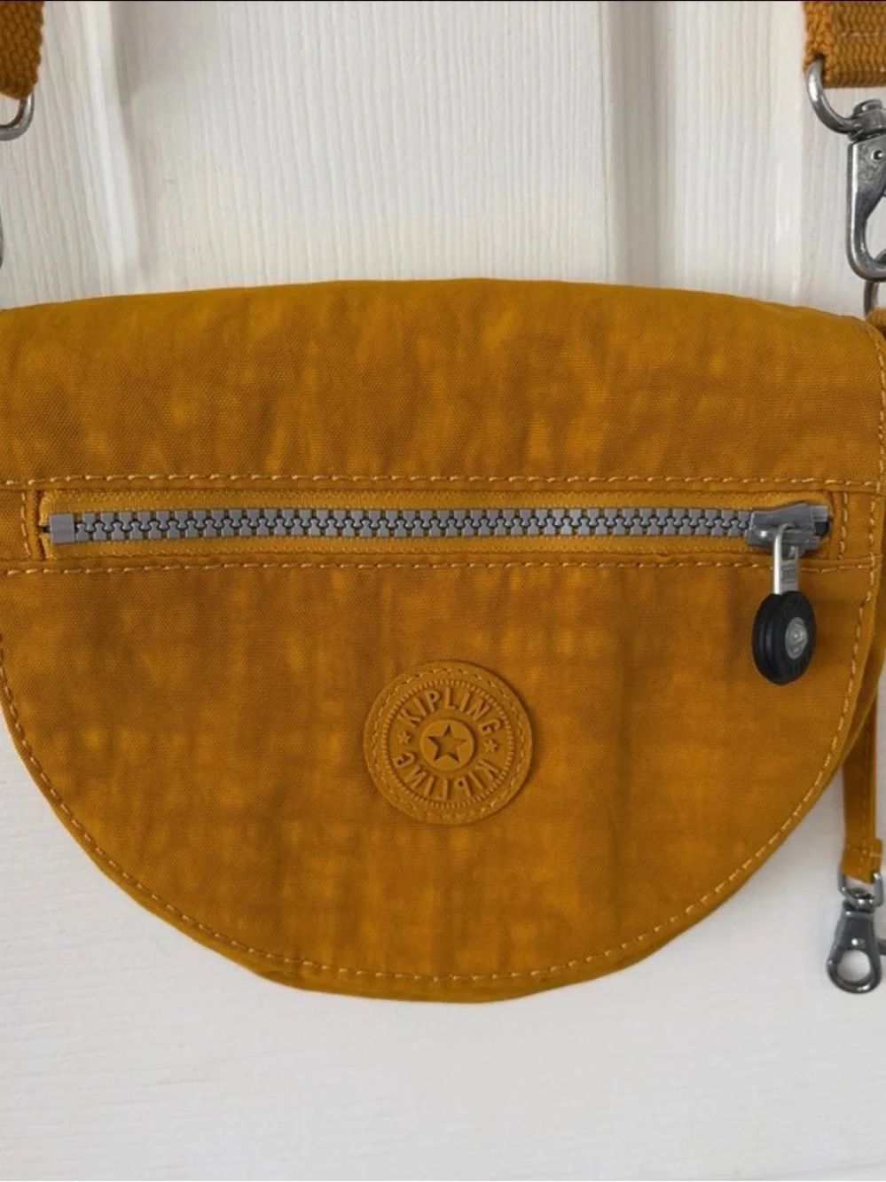 Kipling Mustard Crossbody Bag with Adjustable Strap